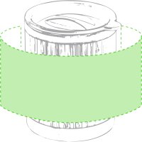 Area marcaje Alrededor del vaso