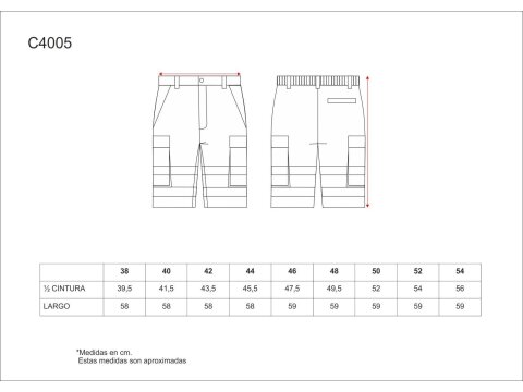 Tabla medidas del producto 81578