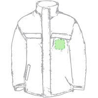 Area marcaje En el pecho izquierdo tipo bolsillo