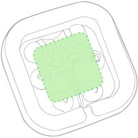 Area marcaje En la caja de presentación