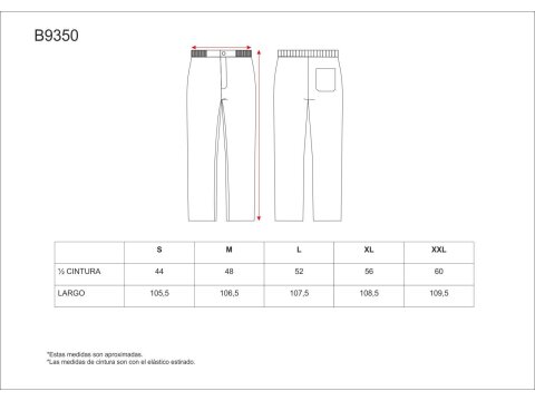 Tabla medidas del producto 81399