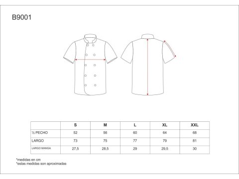 Tabla medidas del producto 65085