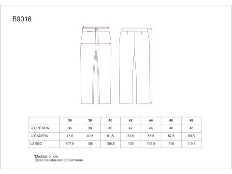 Tabla medidas del producto 65132