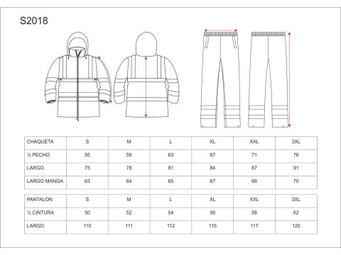 Tabla medidas del producto 81591