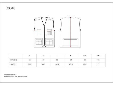 Tabla medidas del producto 81551