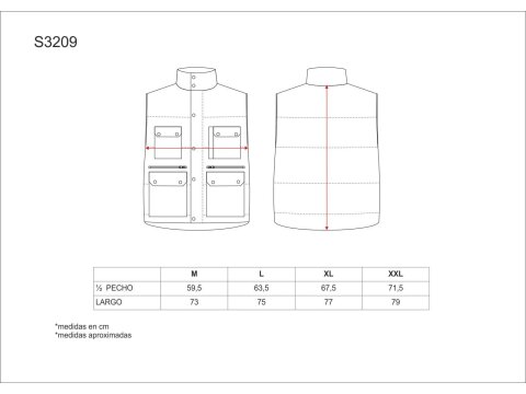 Tabla medidas del producto 81722