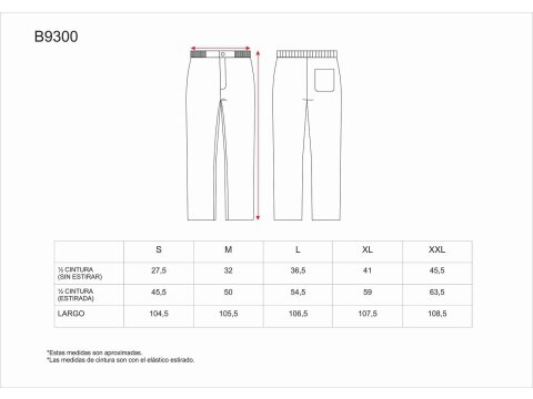 Tabla medidas del producto 65067