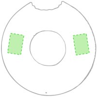 Area marcaje Diámetro, zona circular