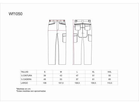 Tabla medidas del producto 81514