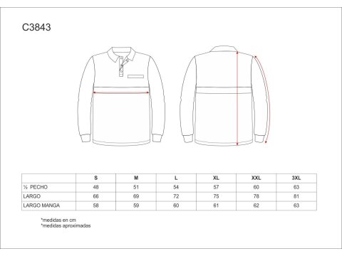 Tabla medidas del producto 81634