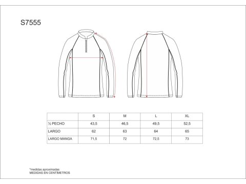 Tabla medidas del producto 81403