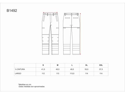 Tabla medidas del producto 81681